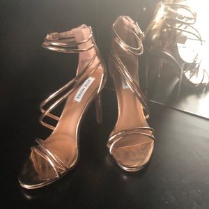 Metallic Copper Strappy Heels